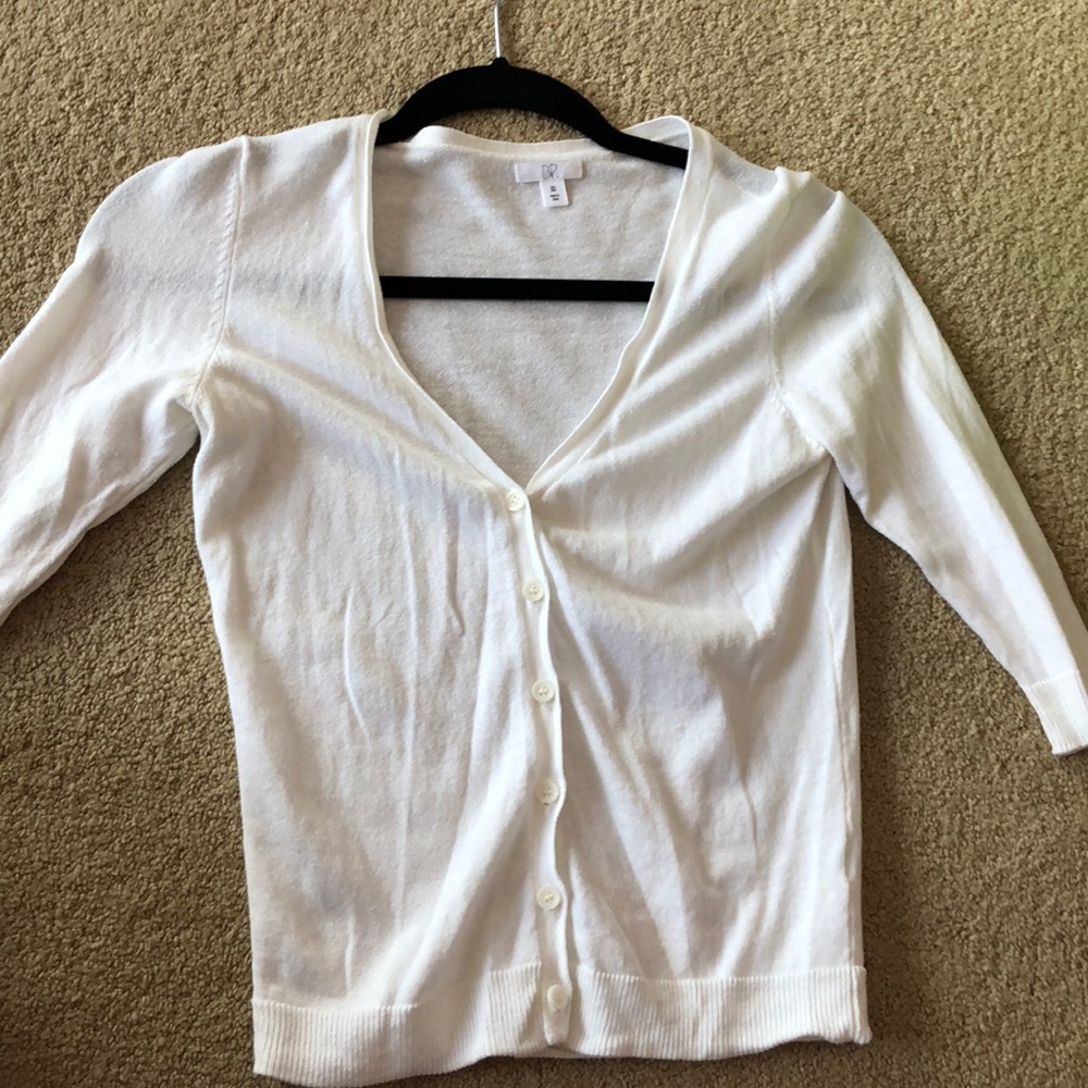 Nordstrom Brass Plum XS Off White Cardigan